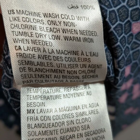 Alfani Men's Blue And Pink Geometric Short Sleeve Button Up Shirt Size XXL - Picture 6 of 6